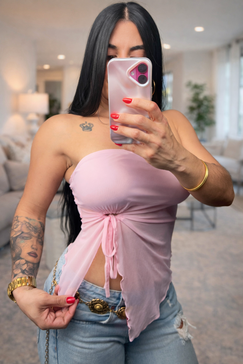 Top Blush Tie