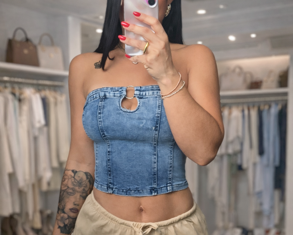 Denim Ring Tube Top