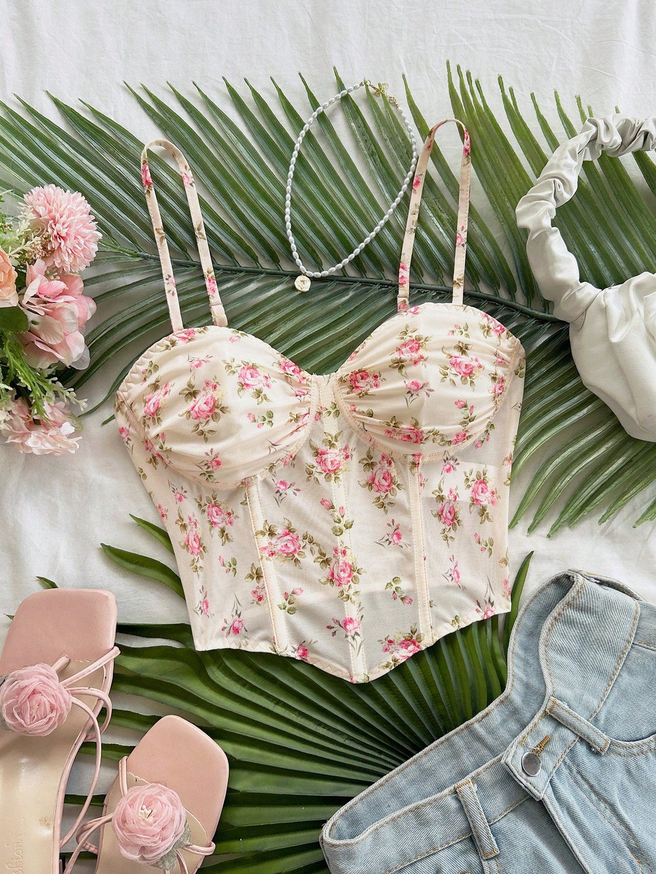 Romantic Floral Corset Top