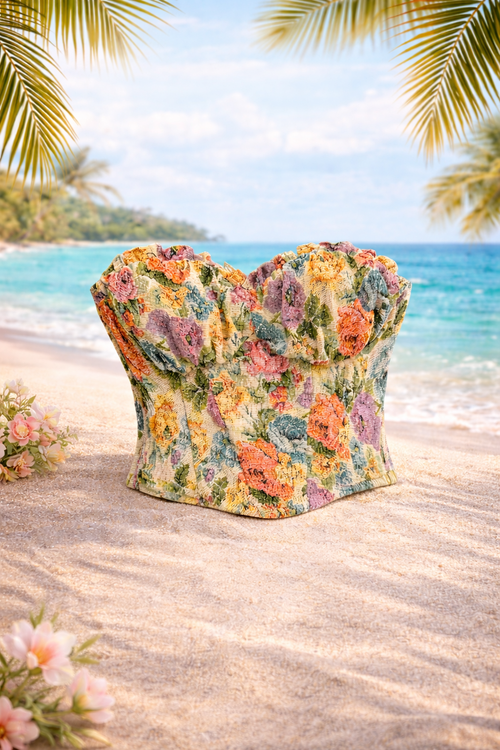 Floral Romance Bustier Top